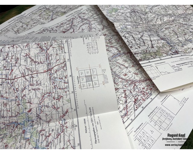 Heereskarte Kursk - Prochorowka set of 4 maps