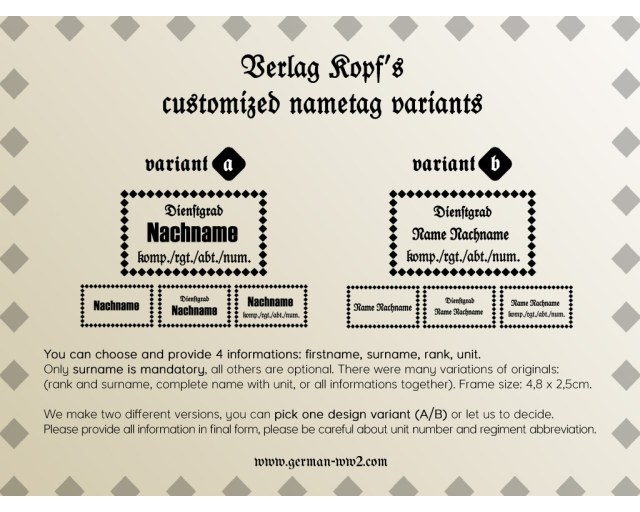 German Nametags SET - customized cloth labels