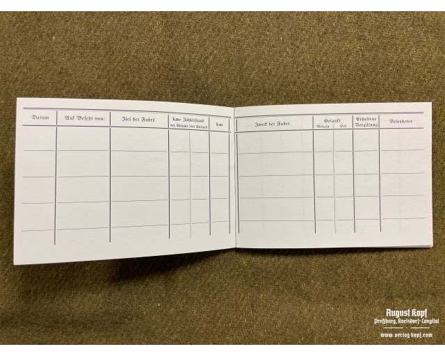 Dienstfahrtbuch - WW2 Driving Log Book