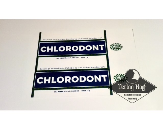 Toothpaste label sticker type.3 Chlorodont