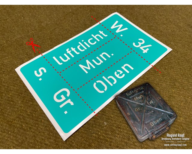 Gr. W. 34 - metal box stencil