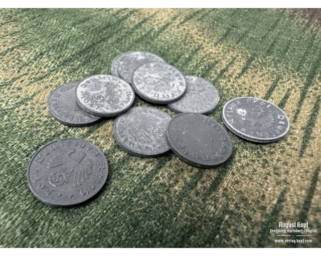 Zinc 1 Reichspfennig set of 10 coins