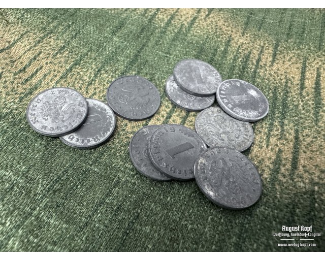 Zinc 1 Reichspfennig set of 10 coins